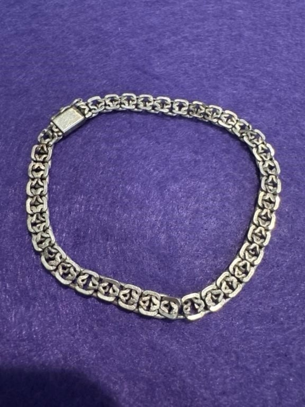 Vintage 925 Sterling Silver Chain Link Bracelet 7.6” 8.3g Stamped